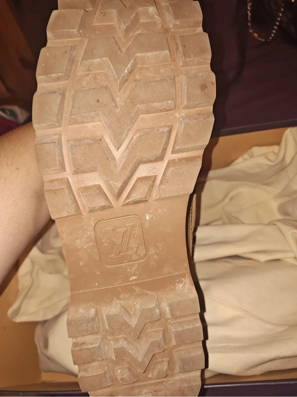 Louis Vuitton Tan Monogram Suede Men’s Boat Shoe